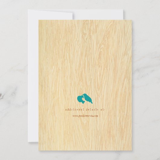 Invitation Le grain de bois avec des Inséparables bleus sur i (Dos)