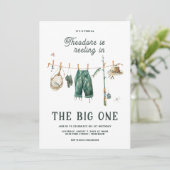 Invitation Le grand | 1er anniversaire Pêche (Debout devant)