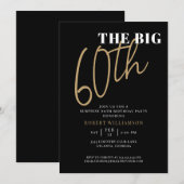 Invitation Le Grand 60e anniversaire surprenant Black Gold (Devant / Derrière)
