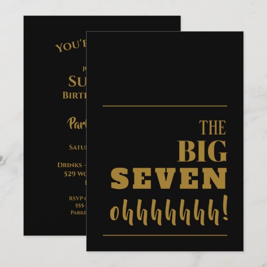 Invitation Le grand 70 Black Gold Anniversaire (Devant / Derrière)