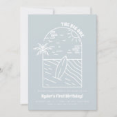 Invitation Le grand | Anniversaire du 1er Surf de plage du ga (Devant)