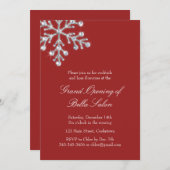 Invitation Le Grand Décalage Rouge D'Ouverture Crystal Snowfl (Devant / Derrière)