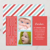 INVITATION LE GRAND EN ROUGE | PREMIER ANNIVERSAIRE INVITATIO (Devant / Derrière)