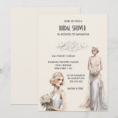 Invitation Le Grand Gatsby mariée mariée ivoire blanc (Devant / Derrière)