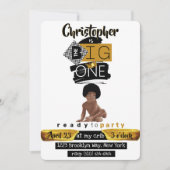 Invitation Le grand | Hip hop afro bébé garçon Retro Annivers (Devant)