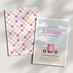 Invitation Le grand Surf de la 1ère plage des filles Annivers