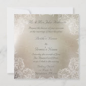 Invitation Le gris élégant avec le blanc tourbillonne mariage (Dos)