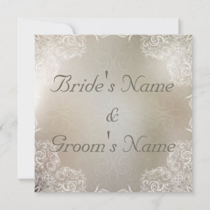 Invitation Le gris élégant avec le blanc tourbillonne mariage