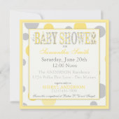Invitation Le gris jumeau de jaune de bébés pointille le baby (Dos)