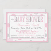 Invitation Le gris JUMEAU de rose de FILLES pointille le baby (Dos)