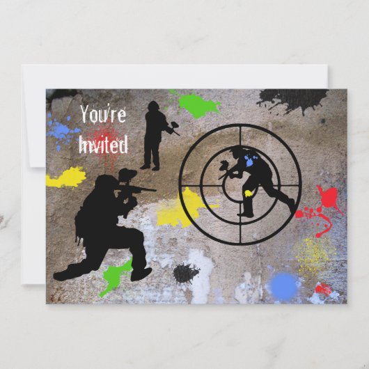 Invitation Le Guerilla Paintball urbain vous êtes invité (Devant)