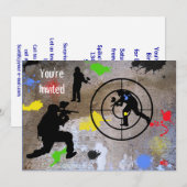 Invitation Le Guerilla Paintball urbain vous êtes invité (Devant / Derrière)