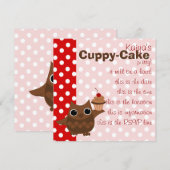 Invitation Le hibou et le cupcake (Devant / Derrière)