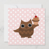 Invitation Le hibou et le cupcake (Dos)