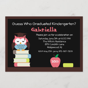 Invitation Le hibou sage adorable badine l'invitation