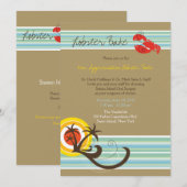 Invitation Le homard d'été de vacances de plage d'amusement (Devant / Derrière)