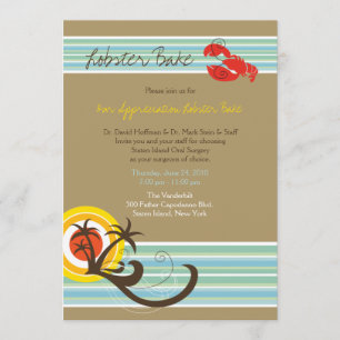 Invitation Le homard d'été de vacances de plage d'amusement
