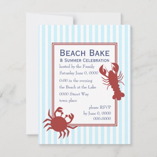 Invitation le homard et le crabe (Devant)