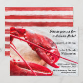 Invitation Le homard font la plage nautique d'été (Devant / Derrière)