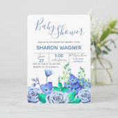 Invitation Le jardin bleu fleurit l'invitation (Debout devant)