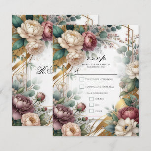 Invitation Le Jardin Secret Doré Mariage Floral Glamour 