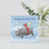 Invitation Le jetpack de Rocket Hippo (Debout devant)