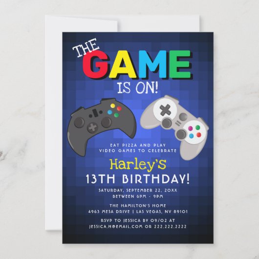 Invitation Le jeu est lancé ! | Anniversaire de jeu vidéo (Devant)