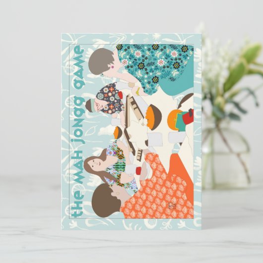 Invitation Le jeu Mah Jongg (Debout devant)