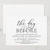 Invitation Le Jour Avant, Dîner De Fête De Répétition Mariage (Devant / Derrière)