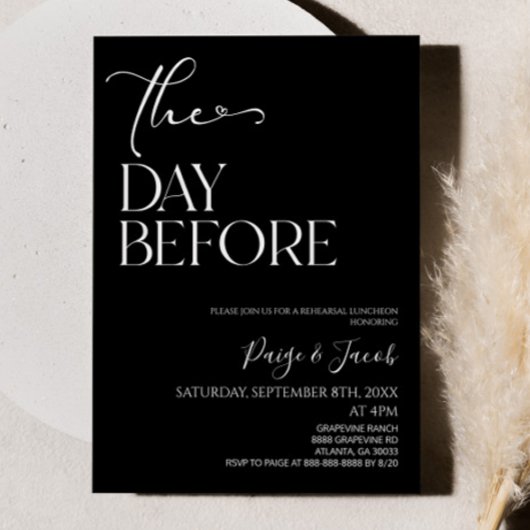 Invitation Le Jour Avant Le Déjeuner De La Répétition Mariage