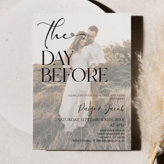 Invitation Le Jour Avant Le Déjeuner De La Répétition Mariage