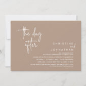 Invitation Le Jour D'Après, Soirée De Mariage, Taupe Chaleure (Devant)