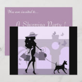 Invitation Le jour de filles de partie d'achats party (Devant / Derrière)