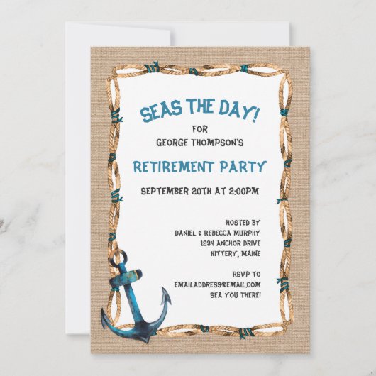 Invitation Le Jour de la retraite nautique (Devant)