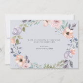 Invitation Le jour de mère floral géométrique bleu (Dos)