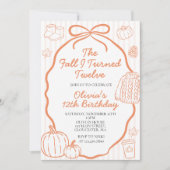 Invitation Le jour de mes 12 ans - Automne (Devant)