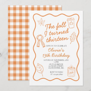 Invitation Le jour de mes treize ans automne 13e anniversaire