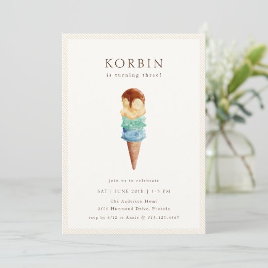 Invitation Le Jour du Birthday (Debout devant)