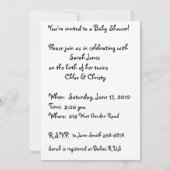 Invitation Le jumeau soutient l'invitation de baby shower (Dos)