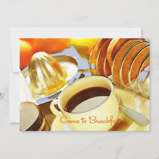 Invitation Le jus et Java viennent pour déjeuner (Devant)