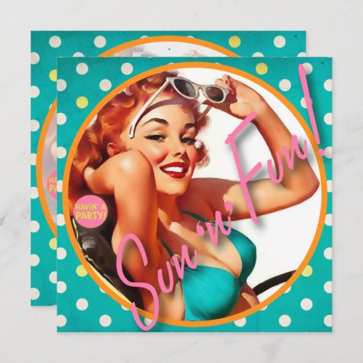 Invitation Le kitsch Bitsch : Amusement de Sun "n" (Devant / Derrière)