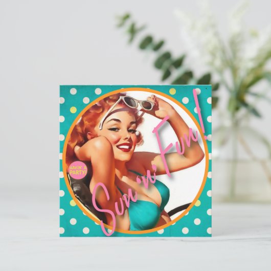 Invitation Le kitsch Bitsch : Amusement de Sun "n" (Debout devant)