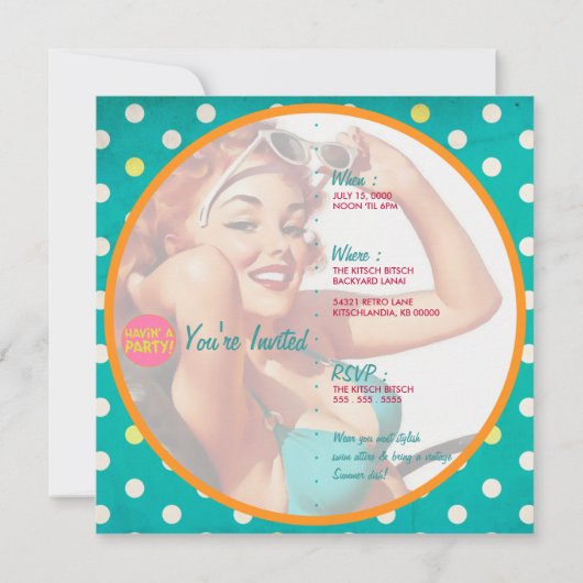 Invitation Le kitsch Bitsch : Amusement de Sun "n" (Dos)