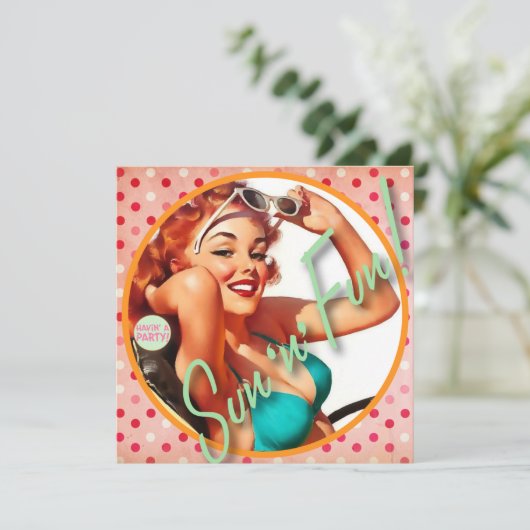 Invitation Le kitsch Bitsch : Amusement de Sun "n" (Debout devant)