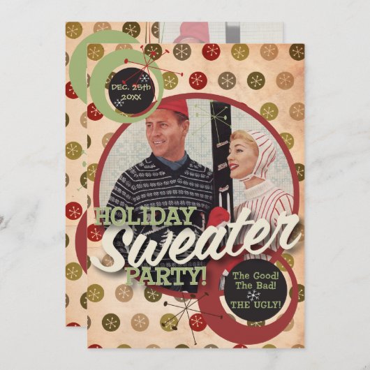 Invitation Le Kitsch Bitsch : Fête des Chandails de Noël ! (Devant / Derrière)