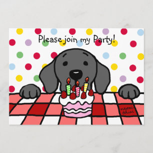 Invitation Le Labrador noir vous observe Anniversaire