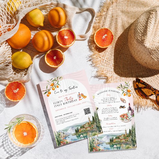 Invitation Le lac de Côme Italie | Anniversaire du week-end