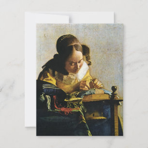 Invitation Le Lacemaker de Johannes Vermeer (vers 1670)