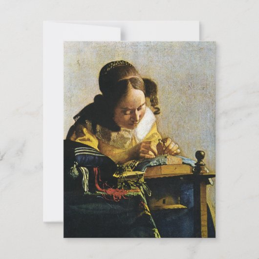 Invitation Le Lacemaker de Johannes Vermeer (vers 1670) (Devant)