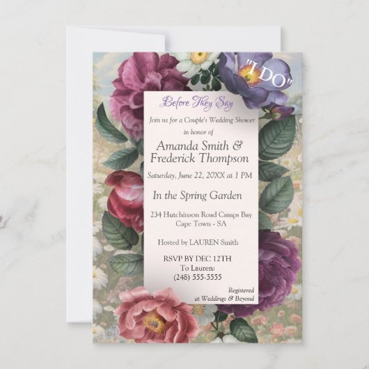 Invitation Le langage des fleurs (Devant)